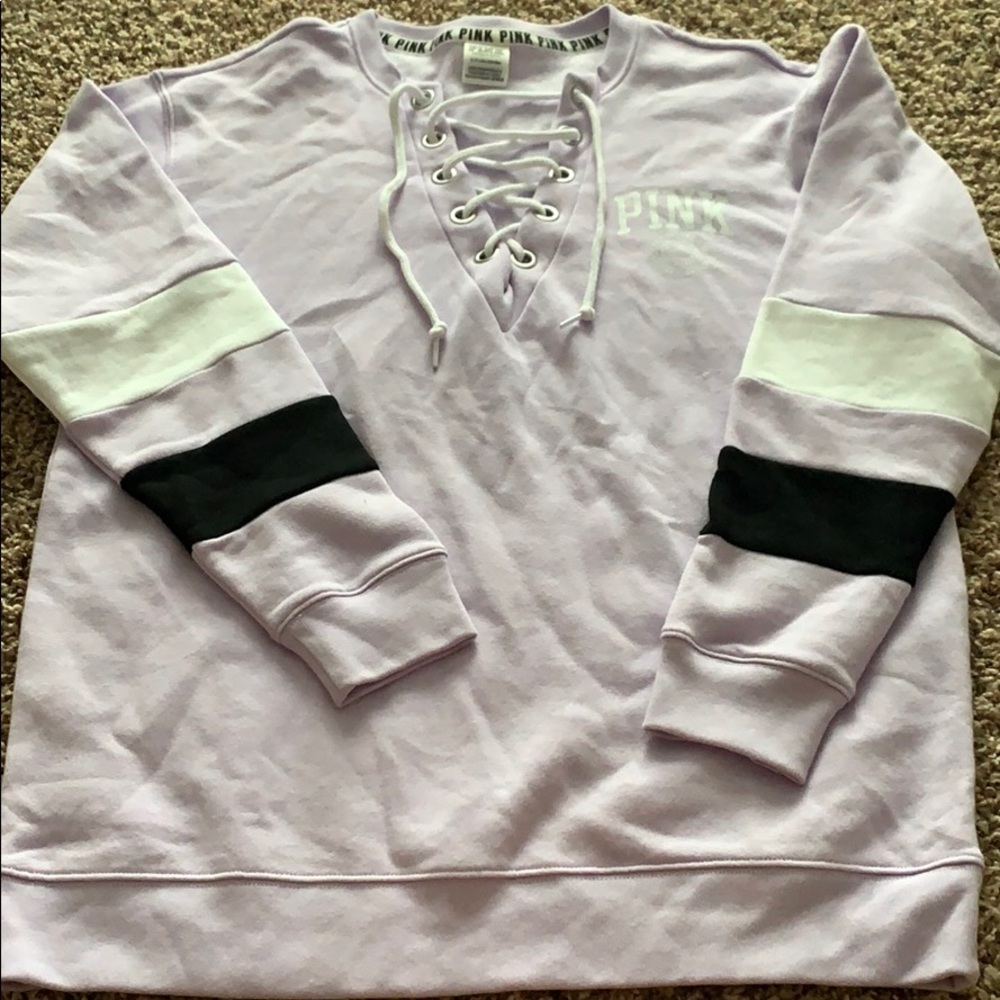 NWOT lace up Victoria’s Secret PINK sweatshirt